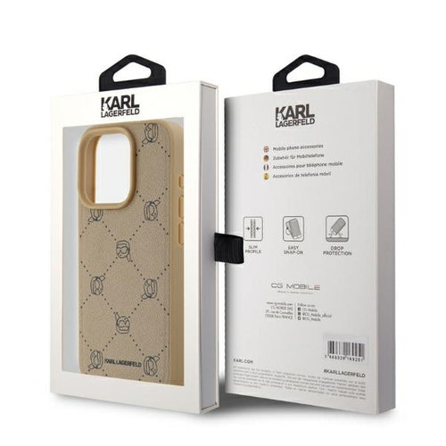 Karl Lagerfeld Magsafe Karl Head Case for iPhone 15 Pro Max - Beige