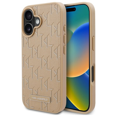 Karl Lagerfeld Hot Stamp Magsafe iPhone 16 Case - Beige