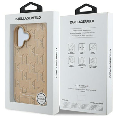 Karl Lagerfeld Hot Stamp Magsafe iPhone 16 Case - Beige