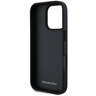 Mercedes MB Waves Leather iPhone 16 Pro Case - Black