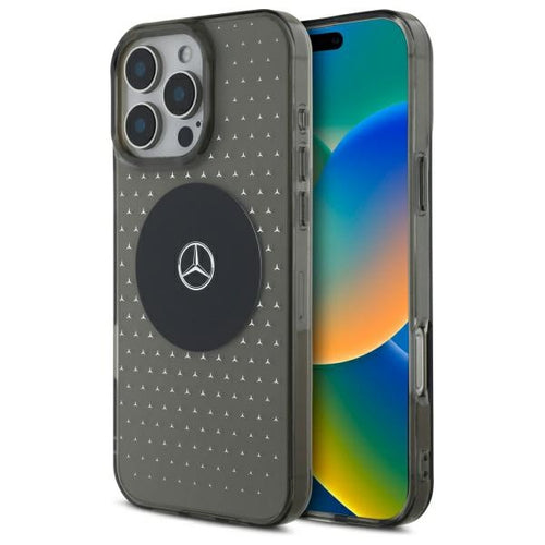 Mercedes MB Case Star Pattern for iPhone 16 Pro - Black
