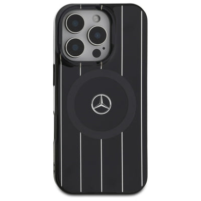Mercedes MB Double Layer Crossed Lines MagSafe iPhone 16 Pro Case - Black