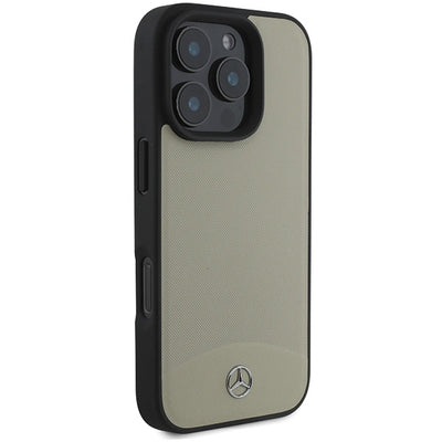 Mercedes MB Textured and Plain Leather MagSafe case for iPhone 16 Pro Max - beige