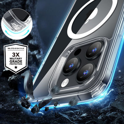 ESR Classic Hybrid Halolock MagSafe Case + Tempered Glass for iPhone 16 Pro - Clear