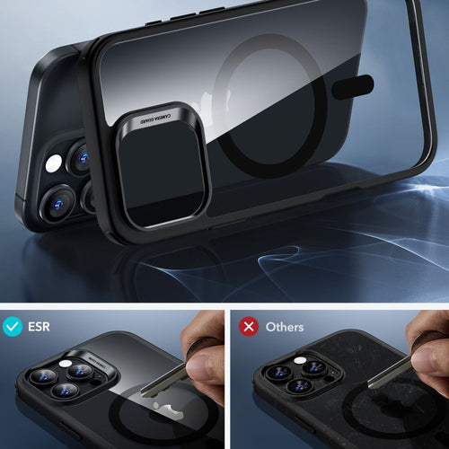 ESR Classic Hybrid Halolock MagSafe Case + Tempered Glass for iPhone 16 Pro - Clear with Black Frame