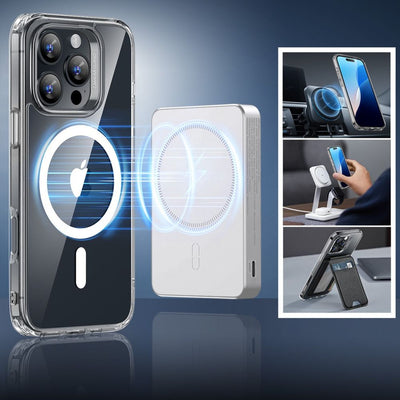 ESR Classic Hybrid Halolock MagSafe Case + Tempered Glass for iPhone 16 Pro Max - Clear