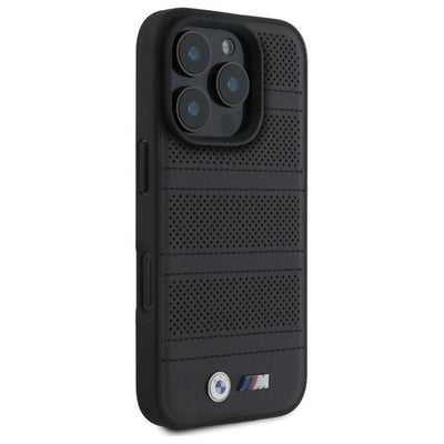 BMW M Perforated And Stitched Line MagSafe case for iPhone 16 Pro Max - black