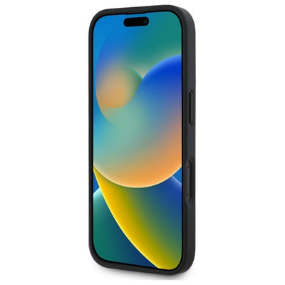 DKNY Texture Pattern Tonal Stripe iPhone 16 Case - Black