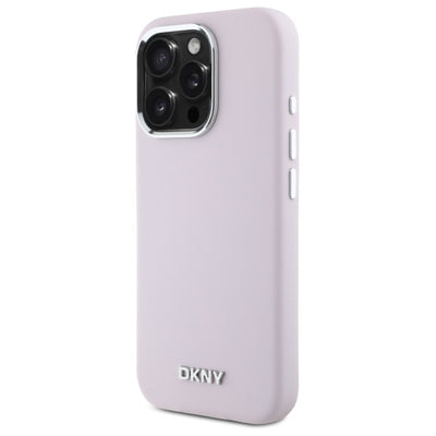 DKNY Liquid Silicone Small Metal Logo MagSafe iPhone 16 Pro Case - Pink