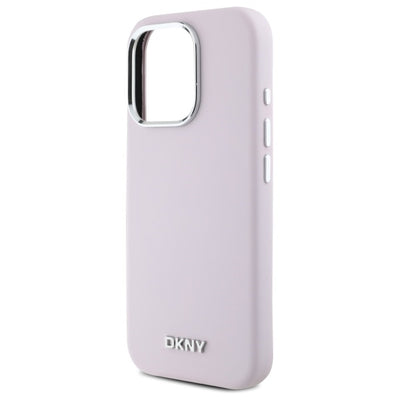 DKNY Liquid Silicone Small Metal Logo MagSafe iPhone 16 Pro Max Case - Pink