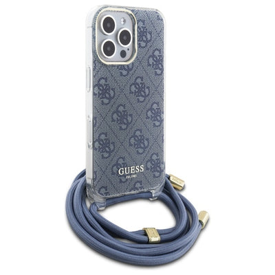 Guess Crossbody Cord 4G Print Case for iPhone 16 Pro Max - Blue