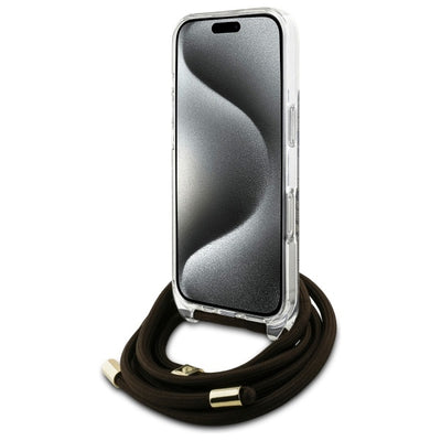 Guess Crossbody Cord 4G Print Case for iPhone 16 Pro Max - Brown