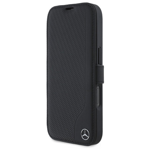 Mercedes Leather Wood Imitation iPhone 16 Case - Black