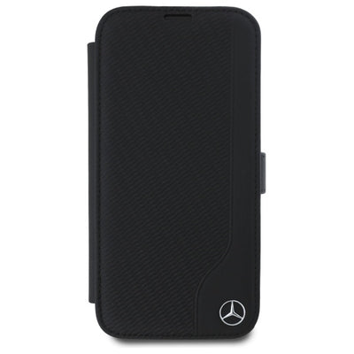 Mercedes Leather Wood Imitation iPhone 16 Case - Black