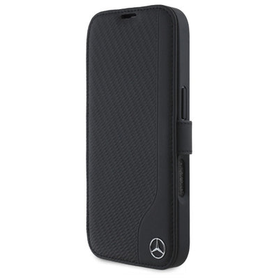 Mercedes Leather Wood Imitation iPhone 16 Case - Black