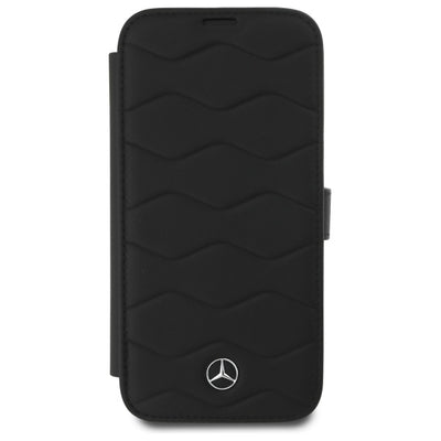 Mercedes MB Waves Leather Case for iPhone 16 Pro Max - Black