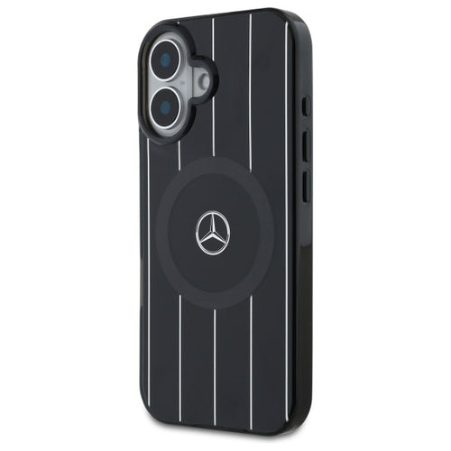 Mercedes MB Double Layer Crossed Lines MagSafe case for iPhone 16 - black