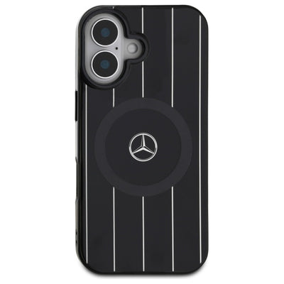 Mercedes MB Double Layer Crossed Lines MagSafe case for iPhone 16 - black