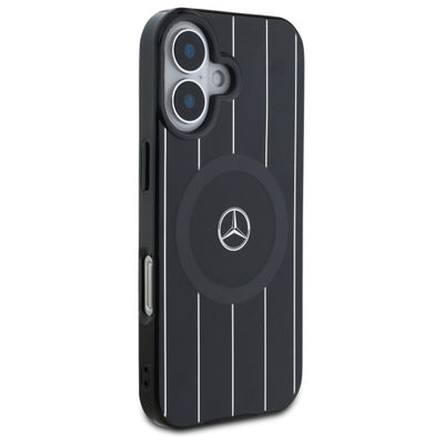 Mercedes MB Double Layer Crossed Lines MagSafe case for iPhone 16 - black