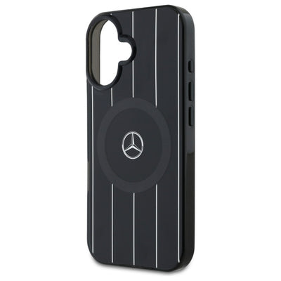 Mercedes MB Double Layer Crossed Lines MagSafe case for iPhone 16 - black