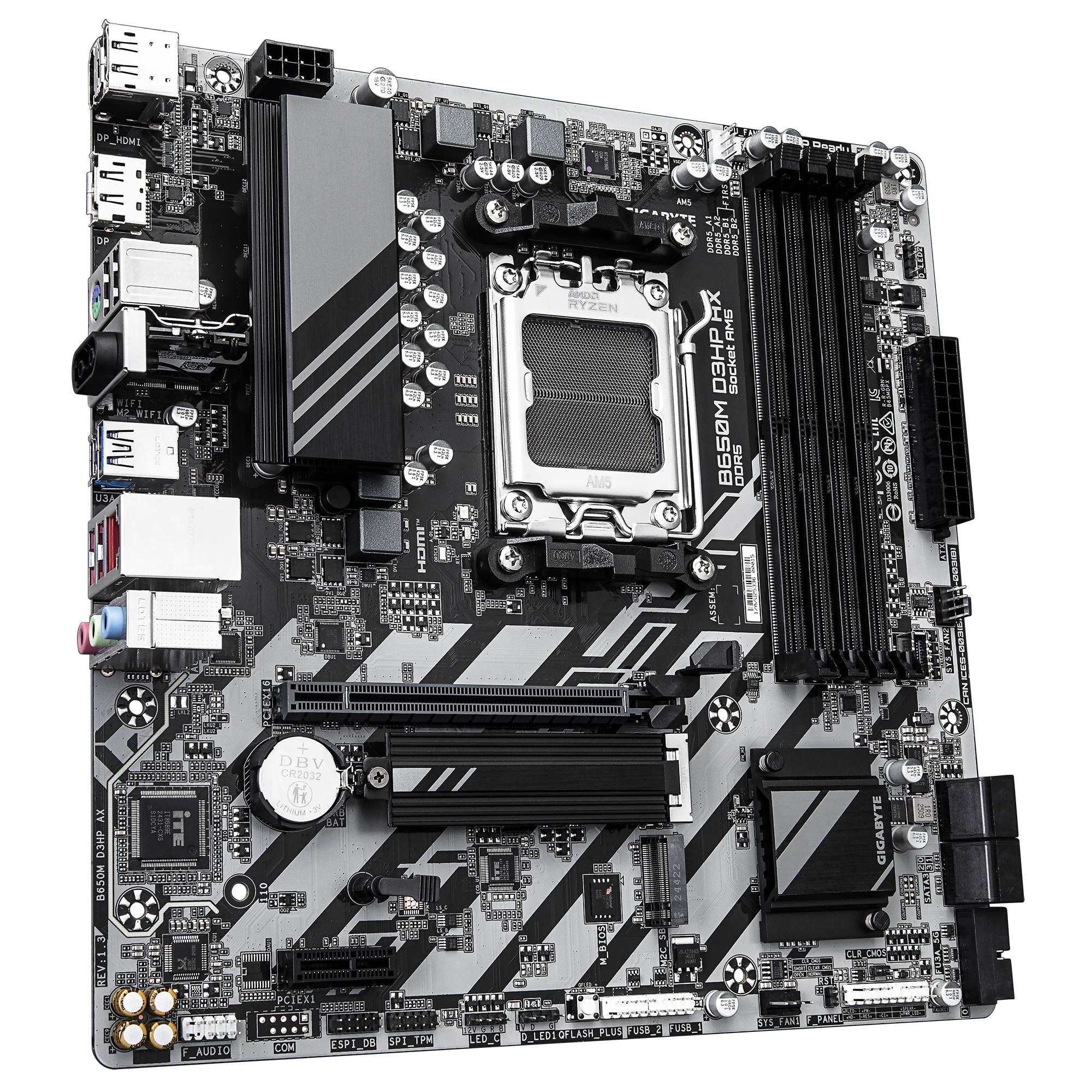 Mainboard GIGABYTE AMD B650 SAM5 Micro-ATX Memory DDR5 Memory slots 4 B650MD3HPAX1.3