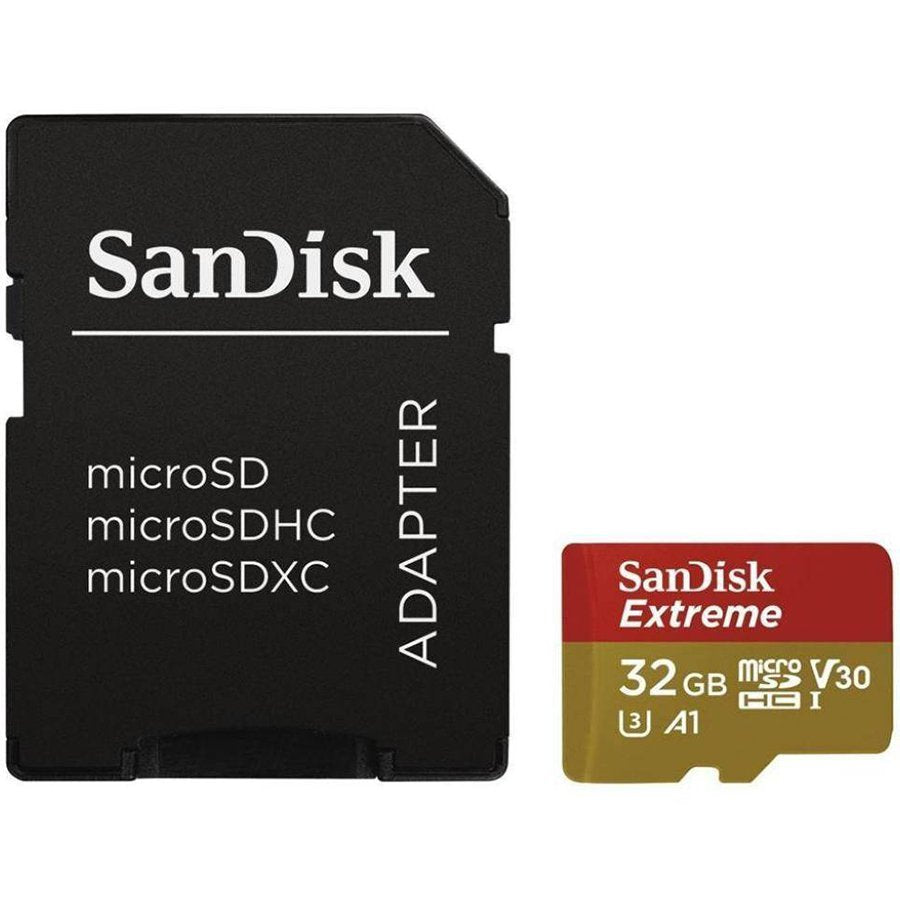 SANDISK Extreme microSDHC 32GB for Action Cams and Drones + SD Adapter
