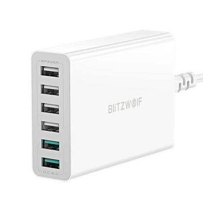 Ladegerät 6x USB Blitzwolf BW-S15, QC 3.0, 60 W (weiß)