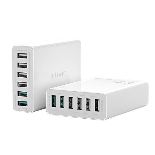 Ladegerät 6x USB Blitzwolf BW-S15, QC 3.0, 60 W (weiß)