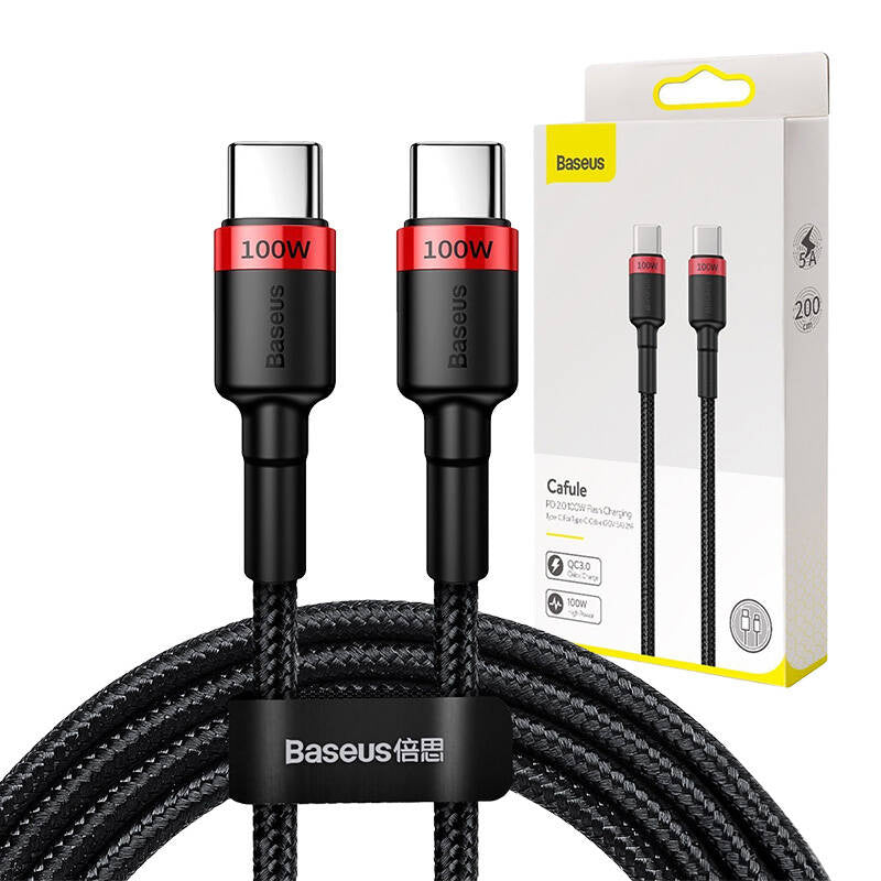 Baseus Cafule PD2.0 100W flash charging USB For Type-C cable (20V 5A)2m Red+Black - Product Image 9