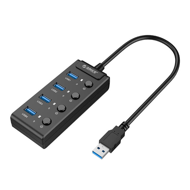 Orico  USB 3.0. Hub with switches, 4x USB (black) - Product Image 1