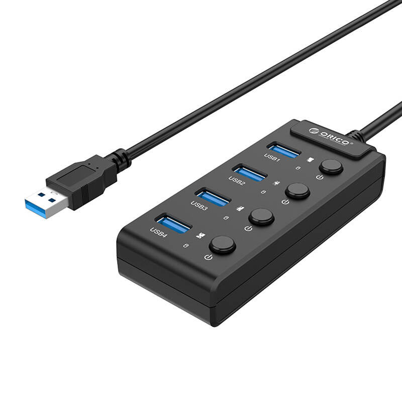 Orico  USB 3.0. Hub with switches, 4x USB (black) - Product Image 3