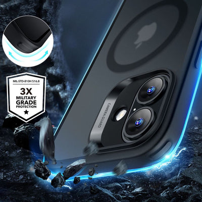 ESR Classic Hybrid Halolock MagSafe Case Set + Tempered Glass for iPhone 16 - Semi-Transparent