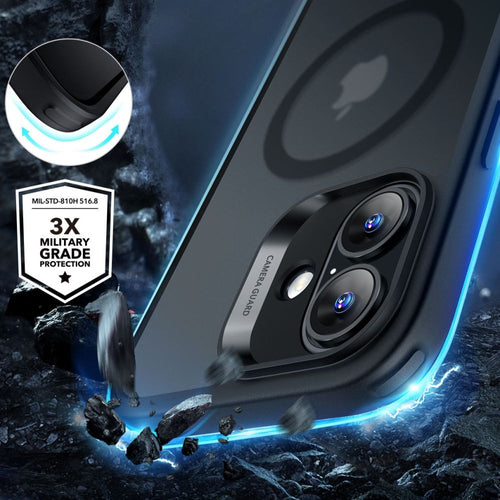 ESR Classic Hybrid Halolock MagSafe Case Set + Tempered Glass for iPhone 16 - Semi-Transparent