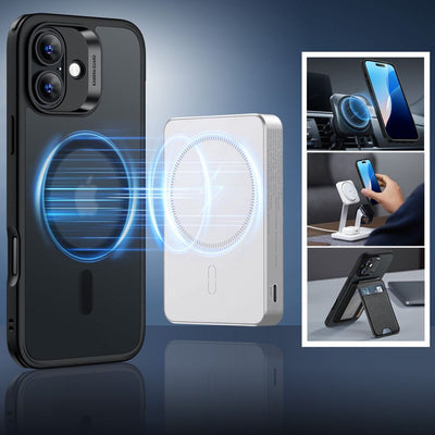 ESR Classic Hybrid Halolock MagSafe Case Set + Tempered Glass for iPhone 16 - Semi-Transparent