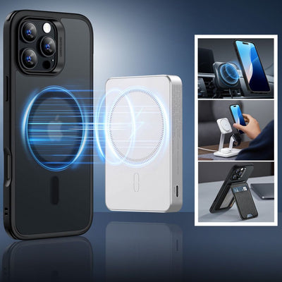 ESR Classic Hybrid Halolock MagSafe Case Set + Tempered Glass for iPhone 16 Pro Max - Semi-Transparent with Black Frame