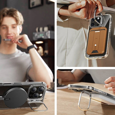 ESR Classic Hybrid Kickstand Halolock MagSafe Case Set with Stand + Tempered Glass for iPhone 16 Pro Max - Clear