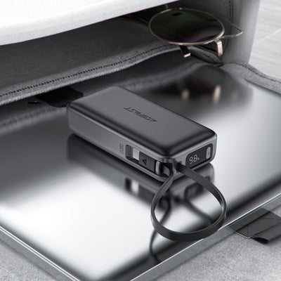 Acefast M7-10000 PD30W Powerbank with Built-in Cable - Black