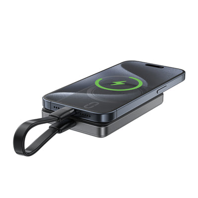 Powerbank Acefast M12-10000 PD20W ultra-slim, MagSafe compatible - black