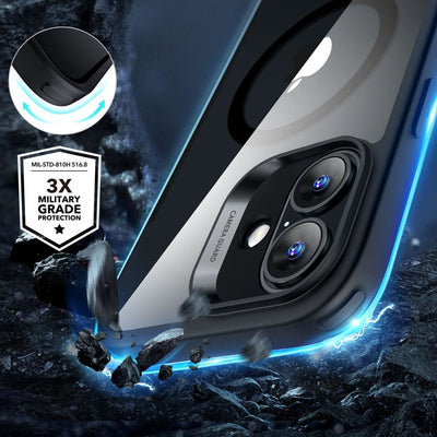 ESR Classic Hybrid Halolock MagSafe Case Set + Tempered Glass for iPhone 16 - Clear with Black Frame