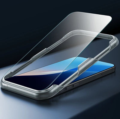 ESR Classic Hybrid Halolock MagSafe Case Set + Tempered Glass for iPhone 16 - Clear with Black Frame