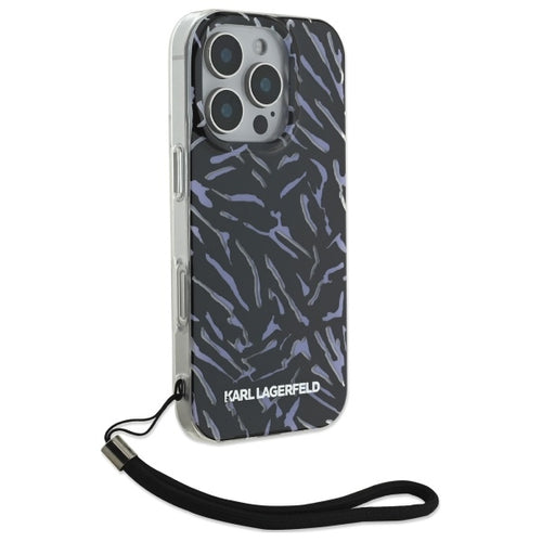 Karl Lagerfeld Zebra With Cord iPhone 16 Pro Case - Purple