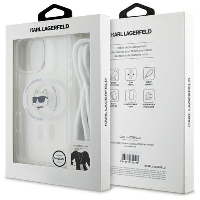 Karl Lagerfeld IML Choupette Head &amp; Cord Magsafe iPhone 16 Pro Case - Clear