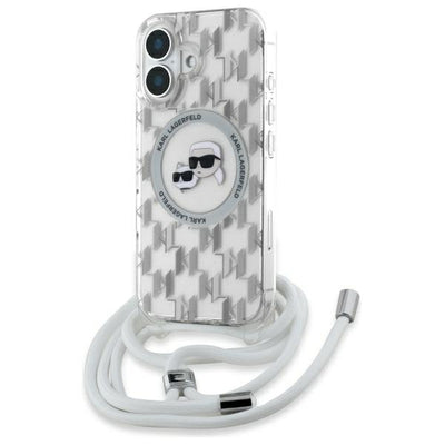 Karl Lagerfeld IML Crossbody Monogram Karl &amp; Choupette Head MagSafe iPhone 16 Case - Clear