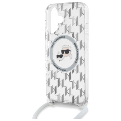 Karl Lagerfeld IML Crossbody Monogram Karl &amp; Choupette Head MagSafe iPhone 16 Case - Clear