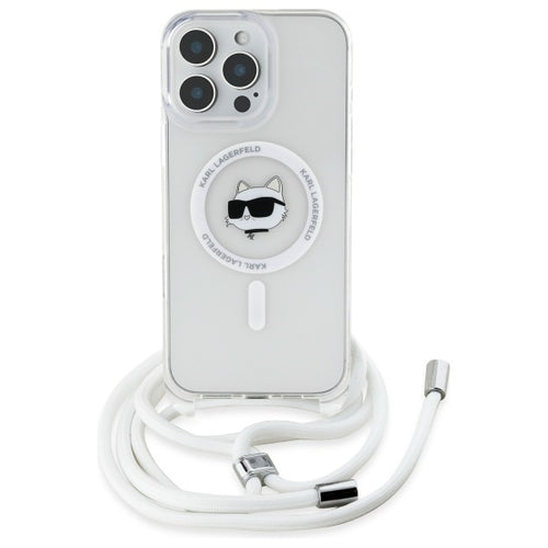 Karl Lagerfeld IML Choupette Head &amp; Cord Magsafe Case for iPhone 16 Pro Max - Clear