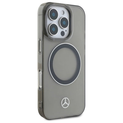 Mercedes Silver Ring MagSafe iPhone 16 Pro Max Case - Black