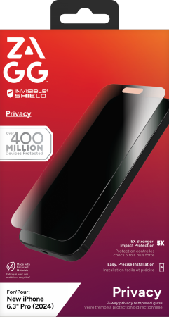 ZAGG InvisibleShield Glass Elite Privacy for iPhone 16 Pro