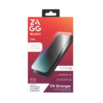ZAGG InvisibleShield Glass XTR4 protective glass with graphene and blue light filter for iPhone 15/16