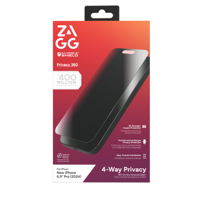 ZAGG InvisibleShield Glass Elite Privacy 360 for iPhone 16 Pro Max