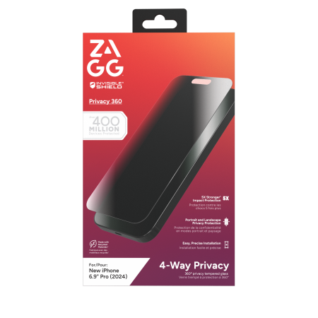 ZAGG InvisibleShield Glass Elite Privacy 360 for iPhone 16 Pro Max